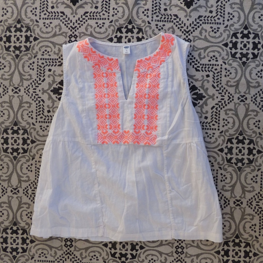 Neon Pink and White Tank